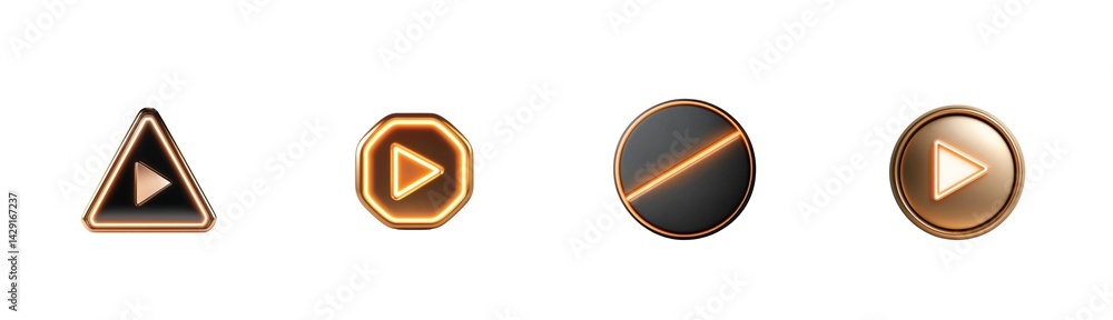 Poster shiny geometric symbols in various shapes with modern stylish design elements