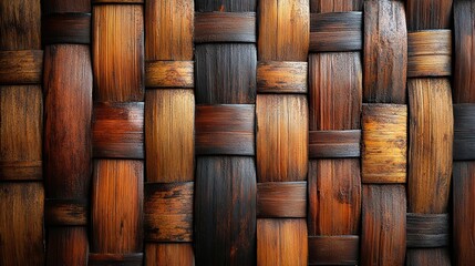 Fototapeta premium The texture of woven bamboo with its natural patterns and variations