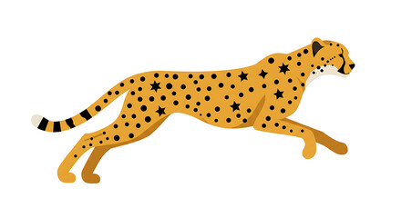 Stylized Vector Cheetah in Mid-Run