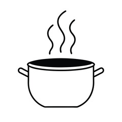 stirring pot steam motion lines vector line art