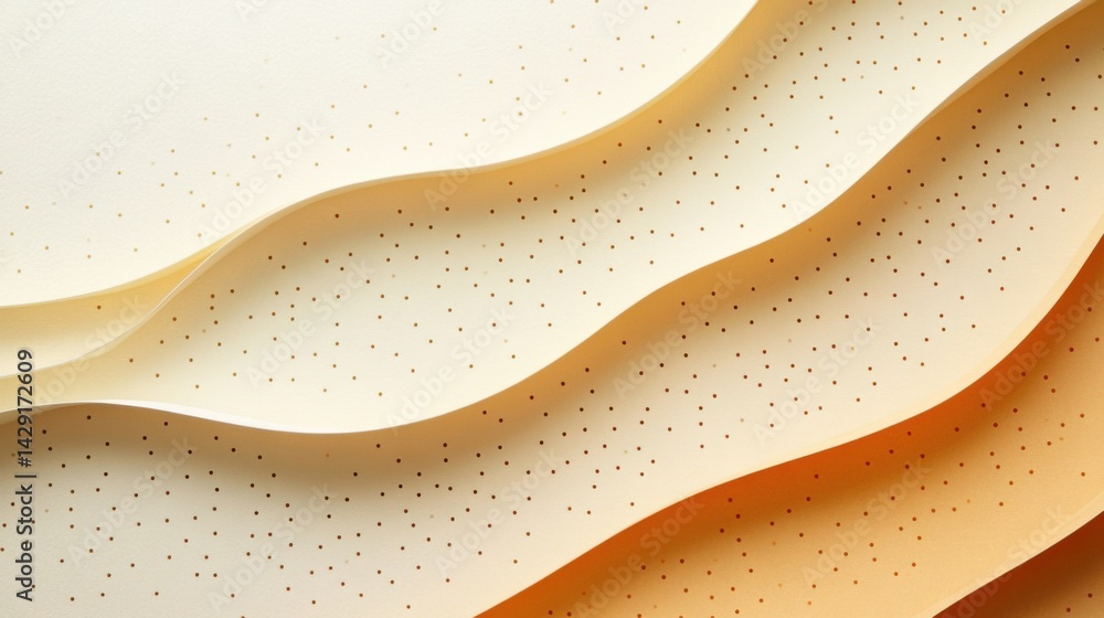 Fototapete abstract background with soft ecru tones dotted design and eggshell paper texture