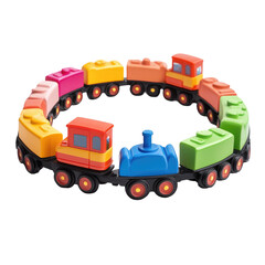Colorful Plastic Train Toy for Kids, Engaging Playset for Toddlers in Bright Colors, Promoting Creativity and Imagination on transparent background