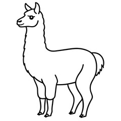 Simple Llama One-Line Vector Artwork