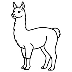 Naklejka premium Simple Llama One-Line Vector Artwork