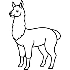 Simple Llama One-Line Vector Artwork