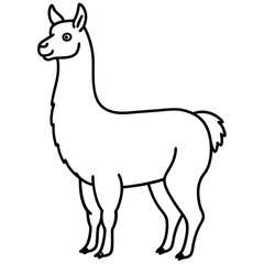 Simple Llama One-Line Vector Artwork