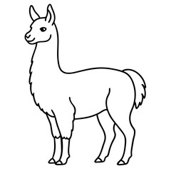 Fototapeta premium Simple Llama One-Line Vector Artwork