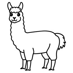 Obraz premium Simple Llama One-Line Vector Artwork