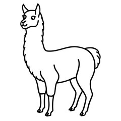 Simple Llama One-Line Vector Artwork