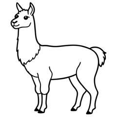 Simple Llama One-Line Vector Artwork