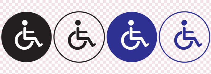 Disabled handicap icon. wheelchair sign. vector illustration.