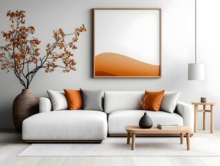 Serene Scandinavian inspired living space with minimalist decor