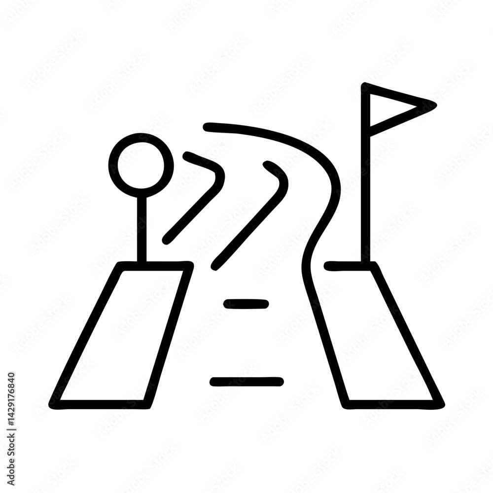 Poster goal achievement path success journey route destination flag way forward progress target direction