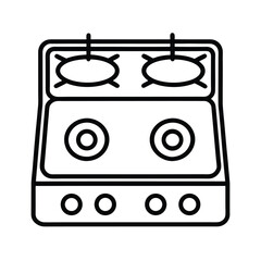 stove top 4 burners icon vector line art