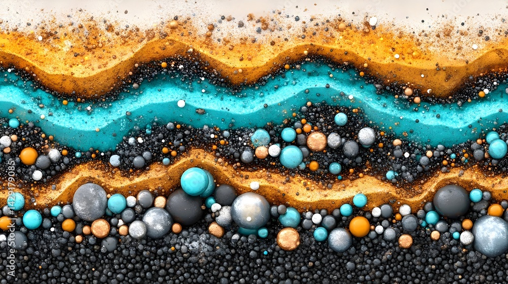 Poster microscopic imaging of welding fusion zones laboratory setting abstract art close view material scie