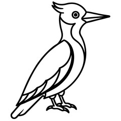 Single Line Woodpecker Vector Art