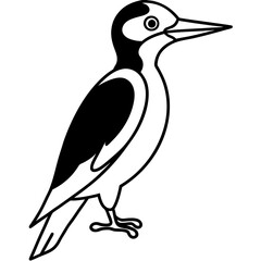 Obraz premium Single Line Woodpecker Vector Art