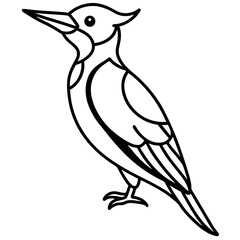 Single Line Woodpecker Vector Art