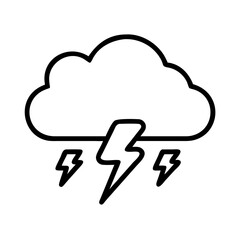 Outline cloud thunderstorm lightning weather forecast storm rain thunder nature climate meteorology icon