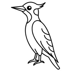 Single Line Woodpecker Vector Art