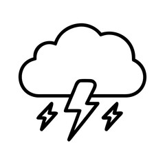 Cloud lightning storm weather forecast thunderstorm rain electricity climate danger nature, icon