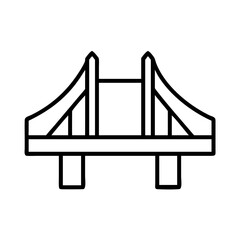 Outline bridge architecture structure design construction engineering landmark travel icon cityscape