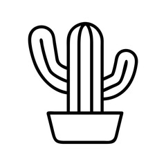Outline cactus vector illustration succulent plant desert botanical nature drawing graphic design element