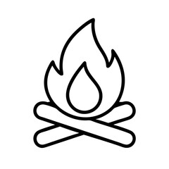 Fire campfire bonfire flame wood burning heat warm outdoor camping blaze light hot icon vector