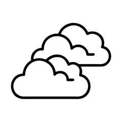 Clouds weather forecast cloudscape sky nature fluffy cumulus meteorology climate outline icon vector