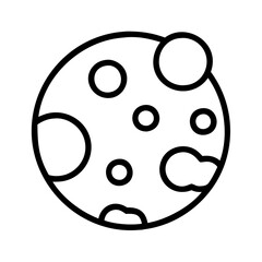 Fototapeta premium Outline moon vector, space moon, astronomy moon, crater moon, planet moon, celestial moon vector art