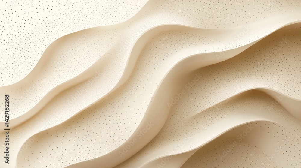 Fototapete abstract background with soft ecru tones dotted design and eggshell paper texture