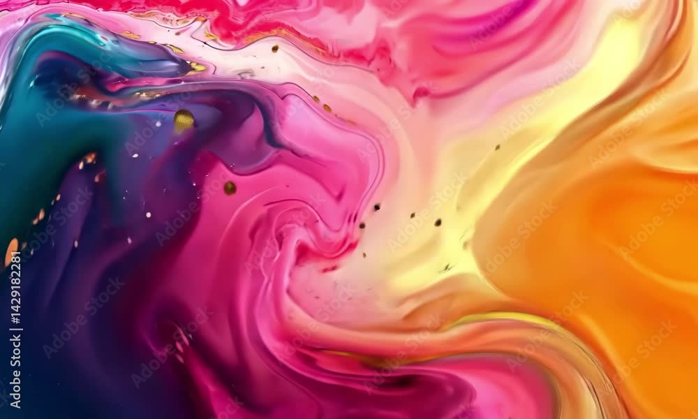 Poster swirling colors create mesmerizing patterns in vibrant display at a creative studio