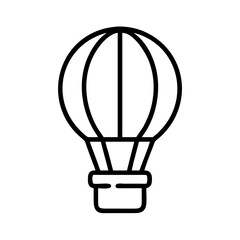 Obraz premium Outline hot air balloon icon vector illustration, travel adventure journey vacation flight airship