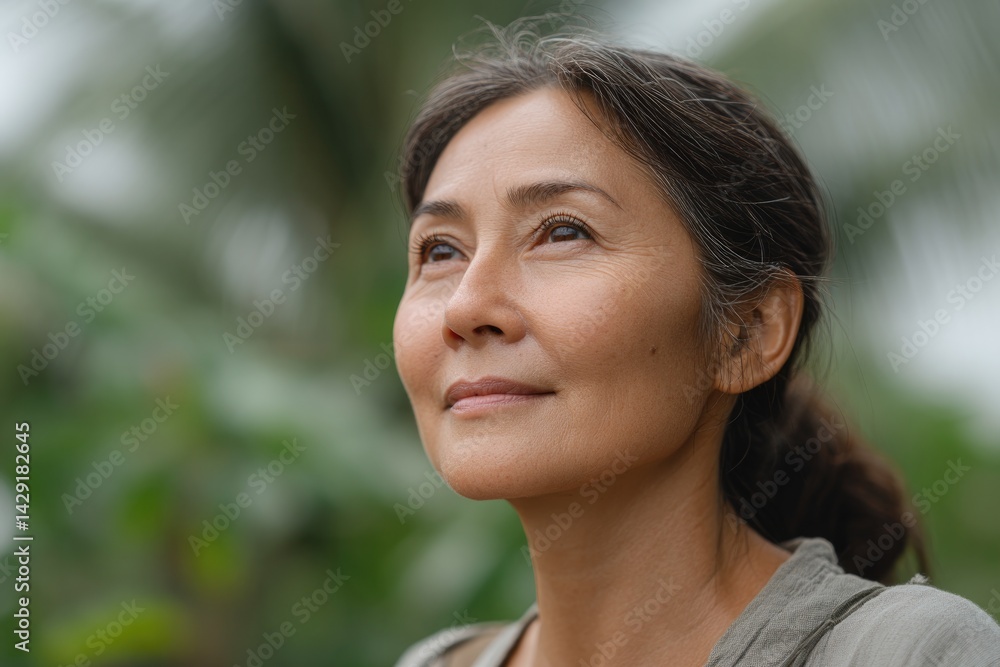 Poster portrait captures rural life with soft-focused background maintaining minimalistic style with ample 