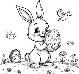 easter bunny with eggs