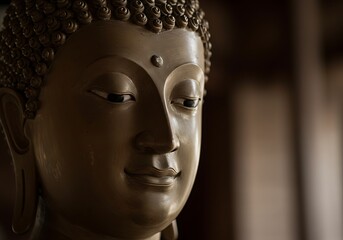 Serene Close-Up of a Buddha Statue Tranquility, Meditation, and Spiritual Enlightenment