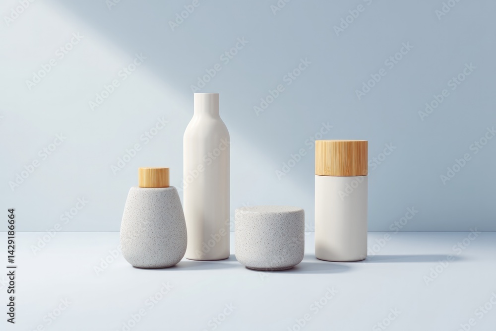 Poster showcase variety of minimalistic objects on plain white background made visually striking through st