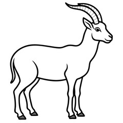 Fototapeta premium Sleek Ibex Line Art Vector