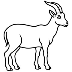 Sleek Ibex Line Art Vector