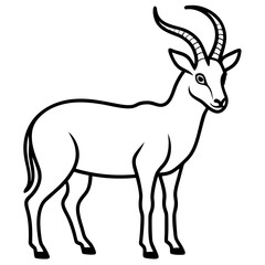 Sleek Ibex Line Art Vector