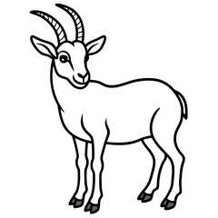Sleek Ibex Line Art Vector