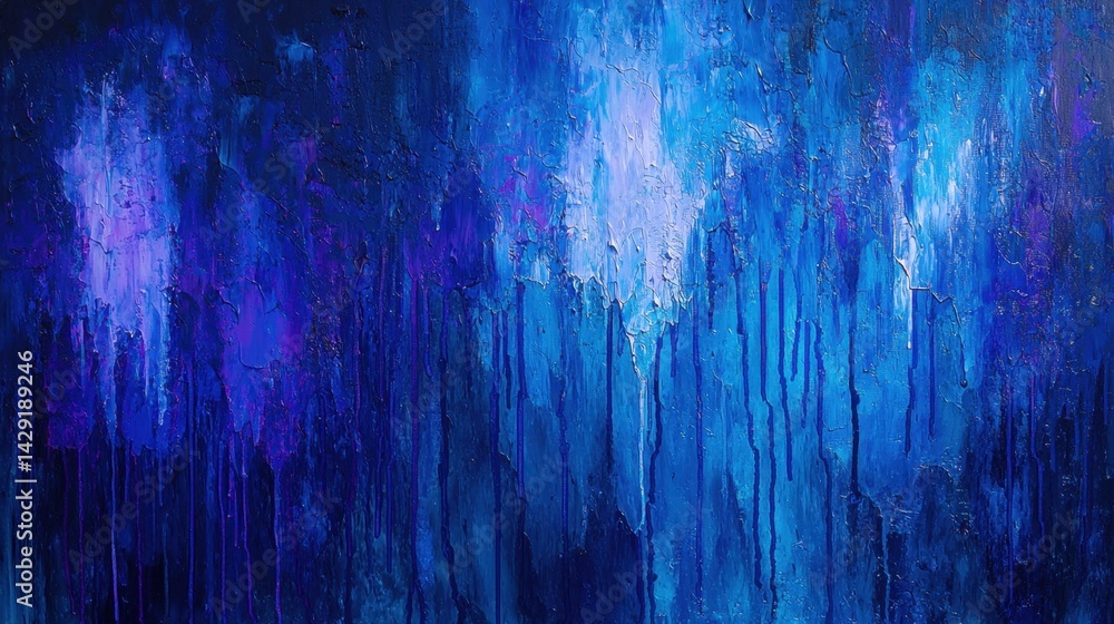 Poster this captivating artwork showcases various shades of blue with intricate textures, creating an immer