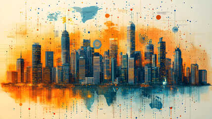 Visual diagram of business scale from small enterprise to global corporation