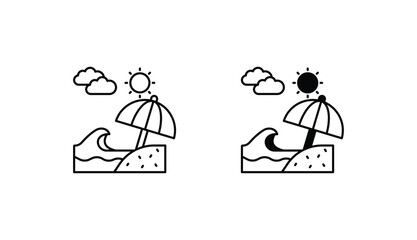 Beach icon design with white background stock illustration
