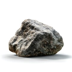 A large, textured rock or stone boulder isolated on a clean white background