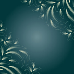 Elegant Leaf Border Background Design with Subtle Gradient