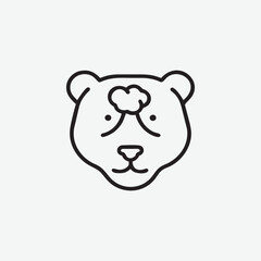  The-bear-s-head-shows-its-brain-vector-mascot--white background