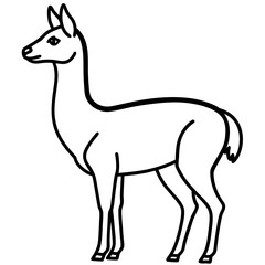 Sleek Vicuna One-Line Vector Art