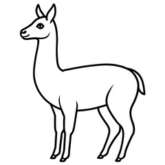 Obraz premium Sleek Vicuna One-Line Vector Art