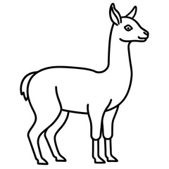 Fototapeta premium Sleek Vicuna One-Line Vector Art